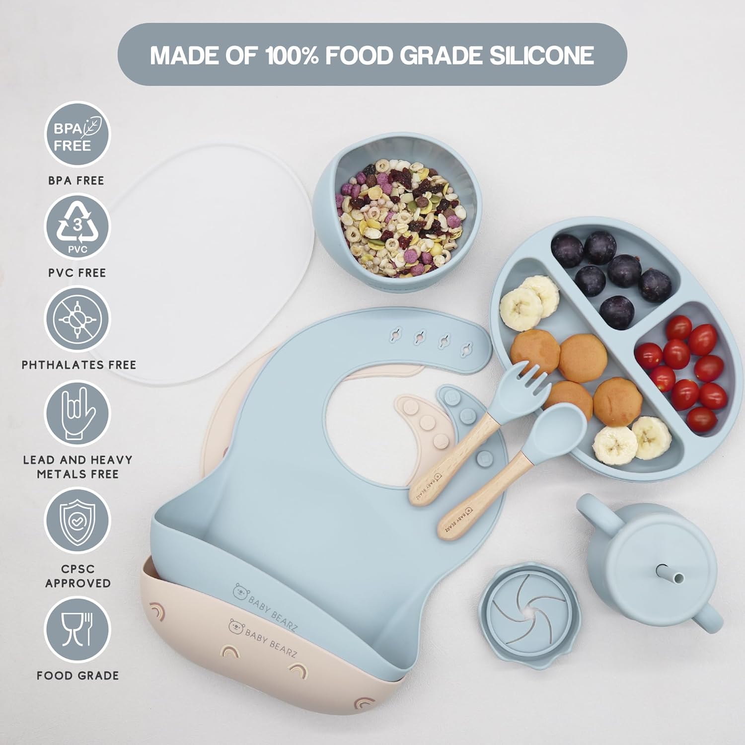 Gentle Silicone Baby Feeding Set for Weaning