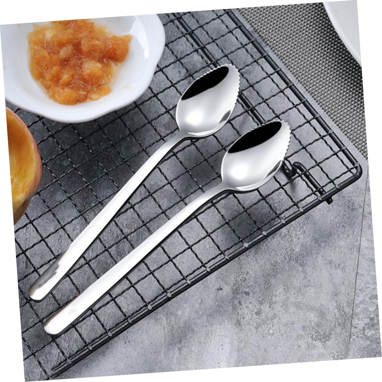 IBASSENICE 3PCS Stainless Steel Feeding Spoons for Infants - Dessert and Fruit Scoops