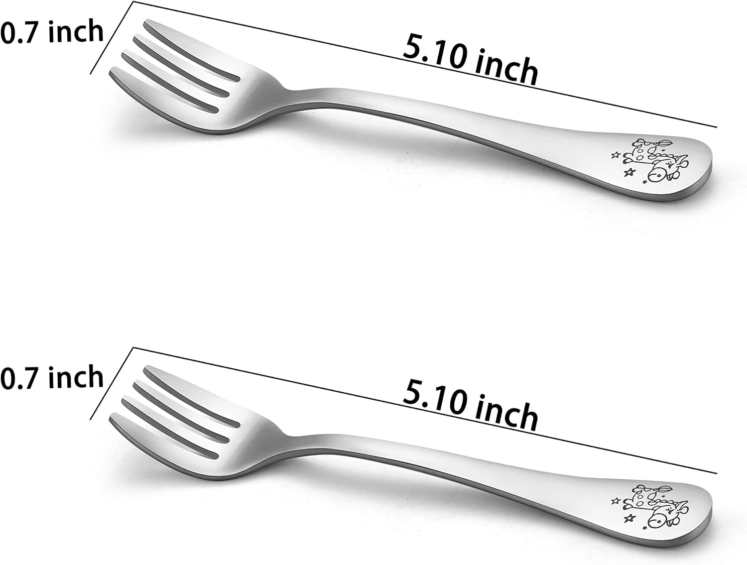TeamFar Cute Toddler Fork Set stainless steel non-toxic
