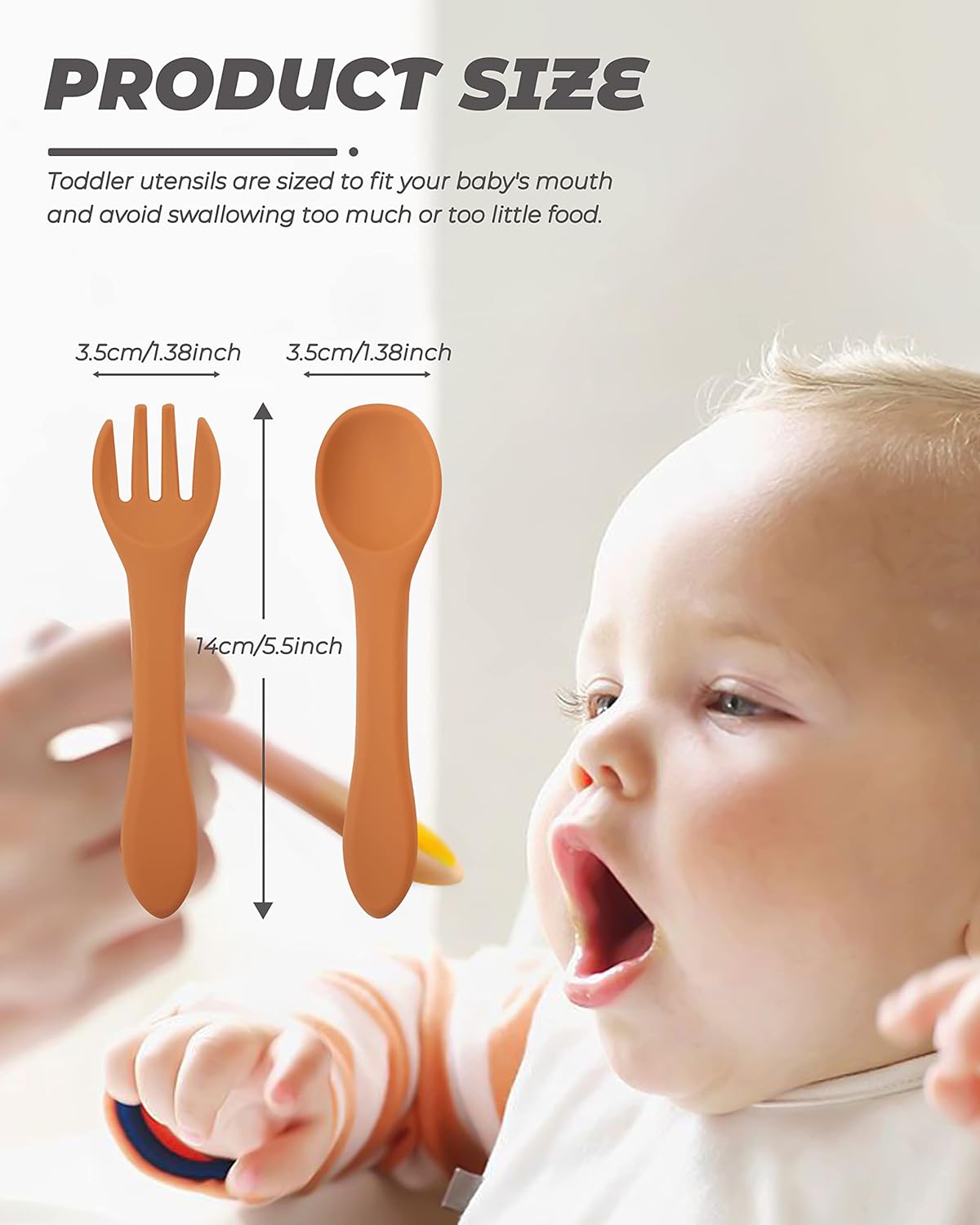 10 Pcs Silicone Baby Spoons and Forks Self-Feeding Baby Utensils