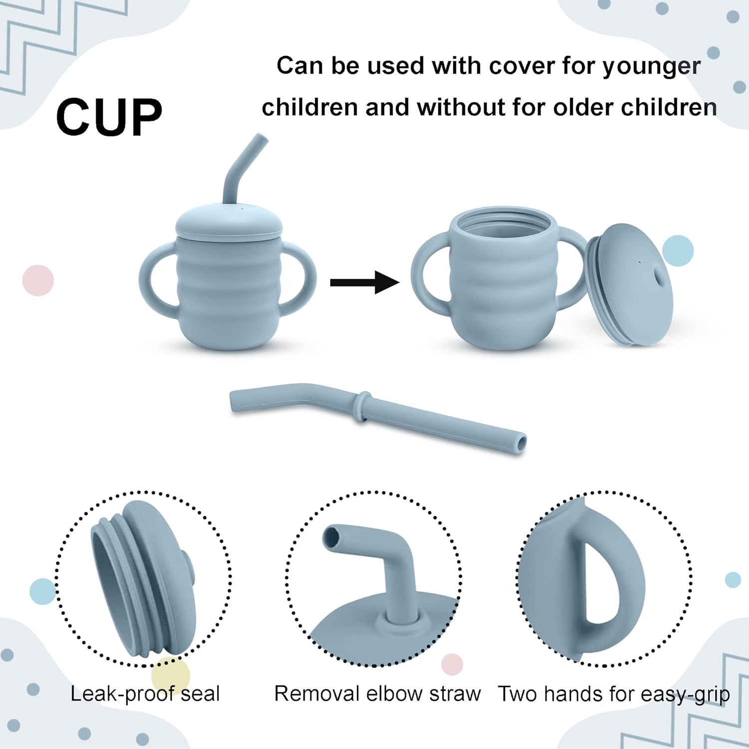 Generic Silicone Baby Feeding Set for Safe Comfortable Meal Time BLUE