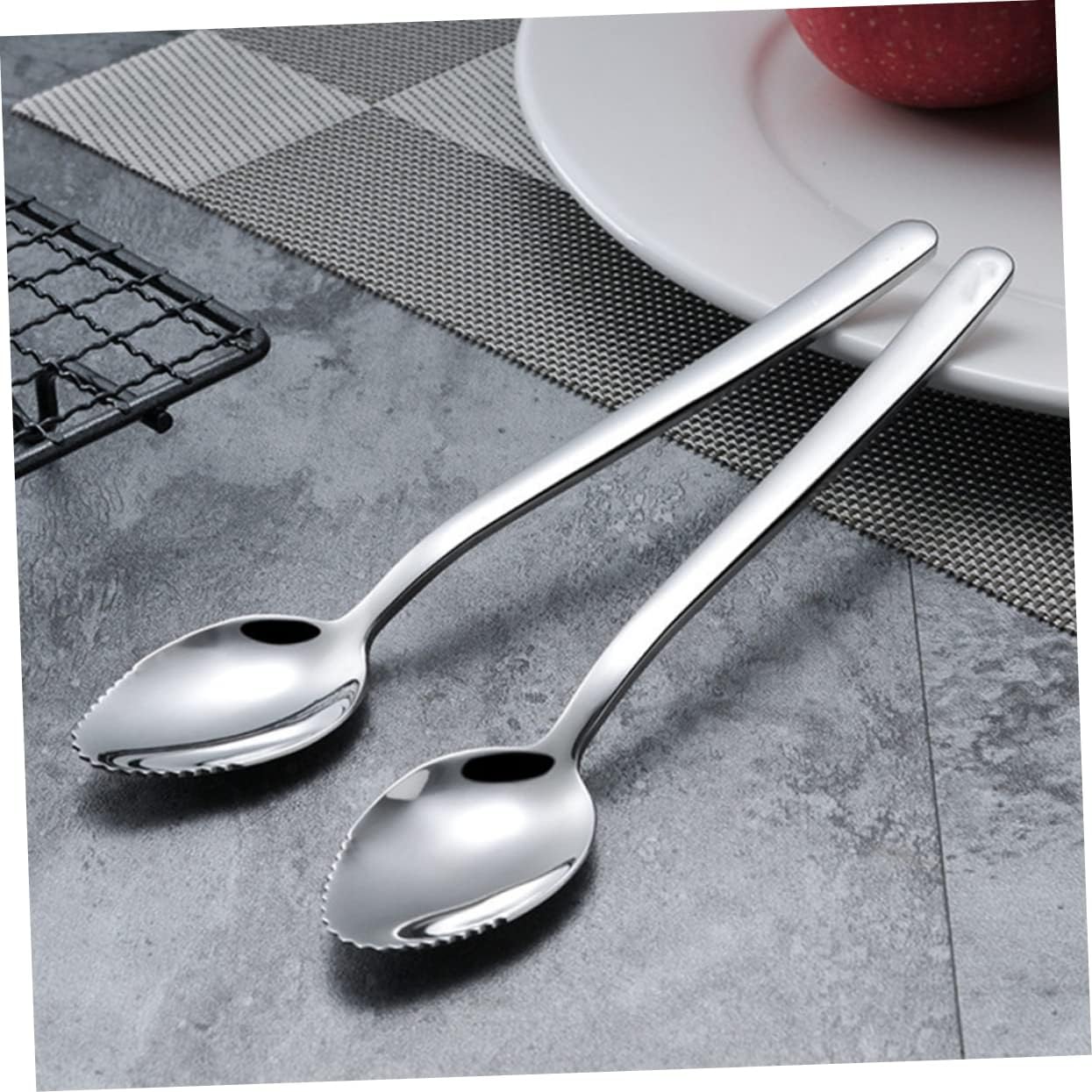 IBASSENICE 3PCS Stainless Steel Feeding Spoons for Infants - Dessert and Fruit Scoops