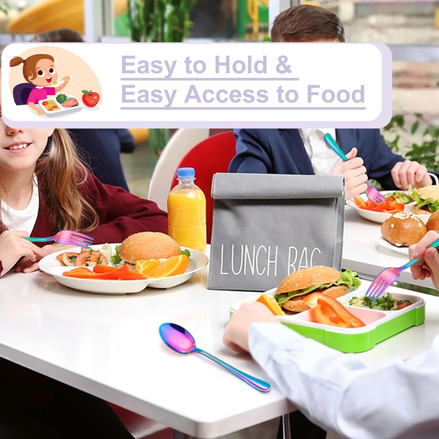 E-far 10-Piece Rainbow Toddler Utensils Set
