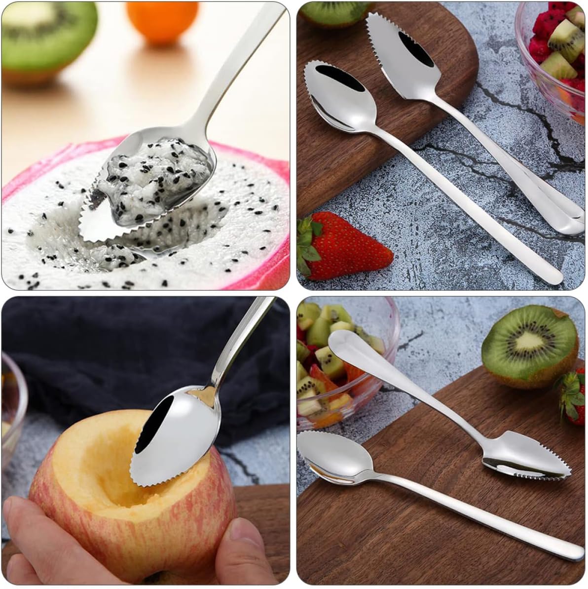 Sturdy 6-Piece Stainless Steel Fruit Scraper Set for Infants and Toddlers