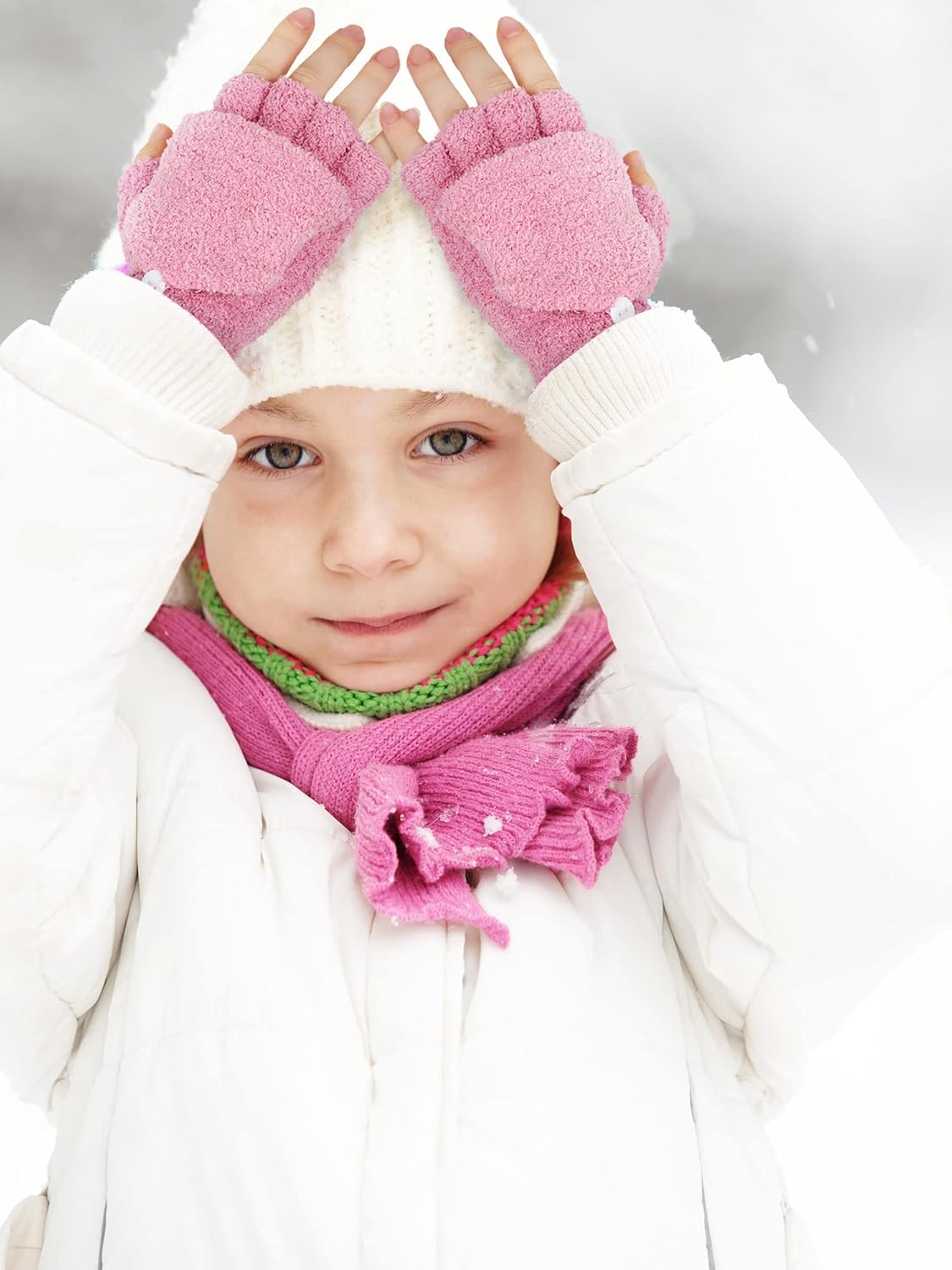 6-Pair Kids Fingerless Gloves Winter Gloves