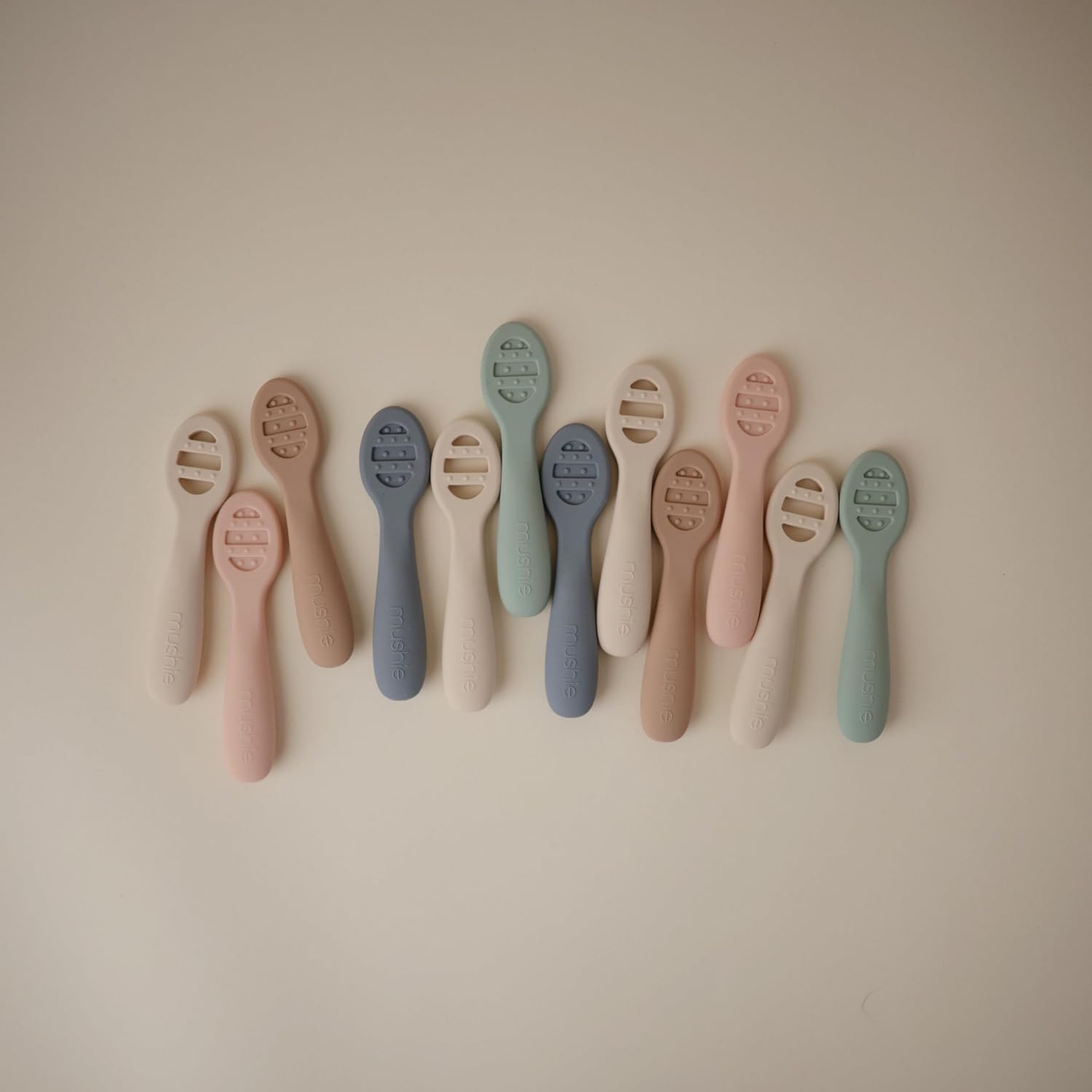 Mushie Silicone First Feeding Baby Spoons 2 Pack