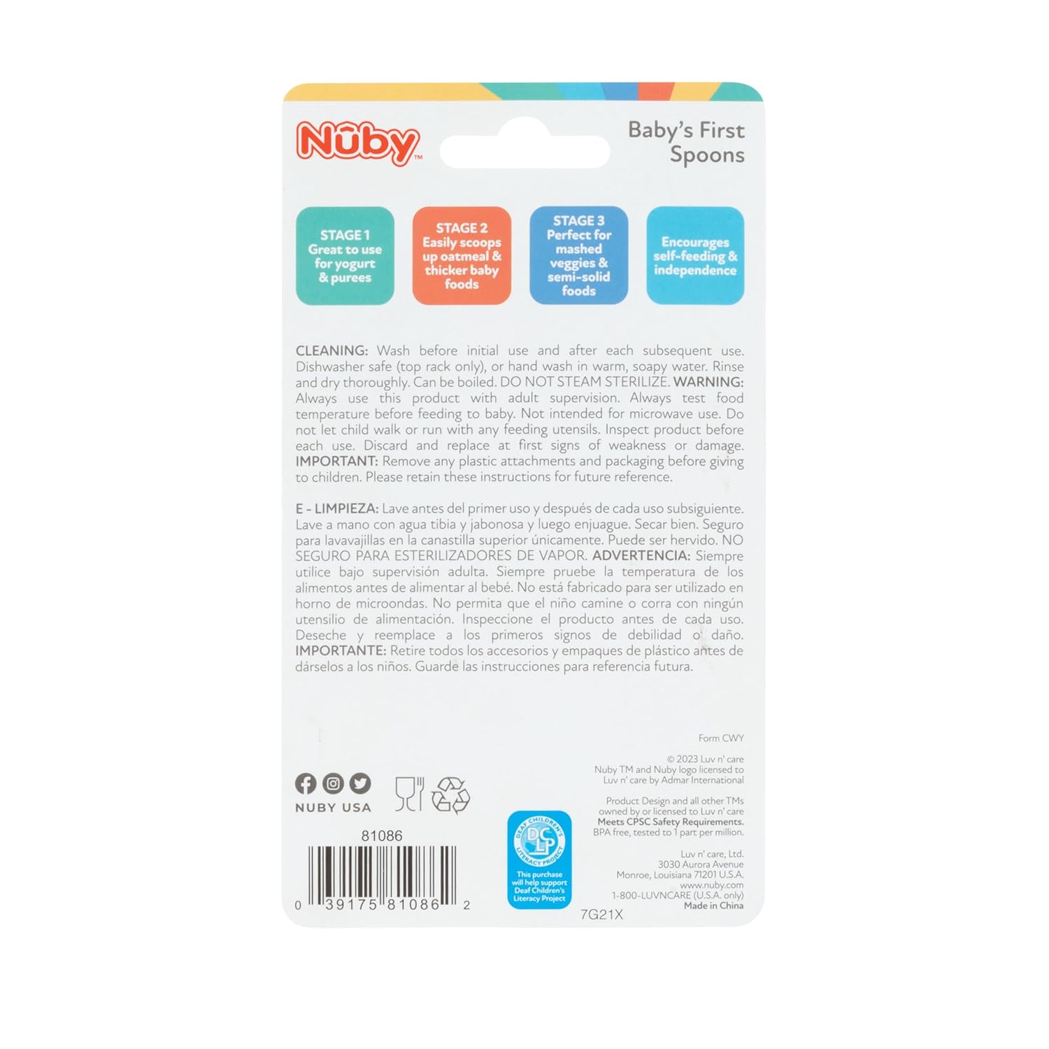 Nuby Babys First Feeding Set for 6 Months - 3-Piece Spoons