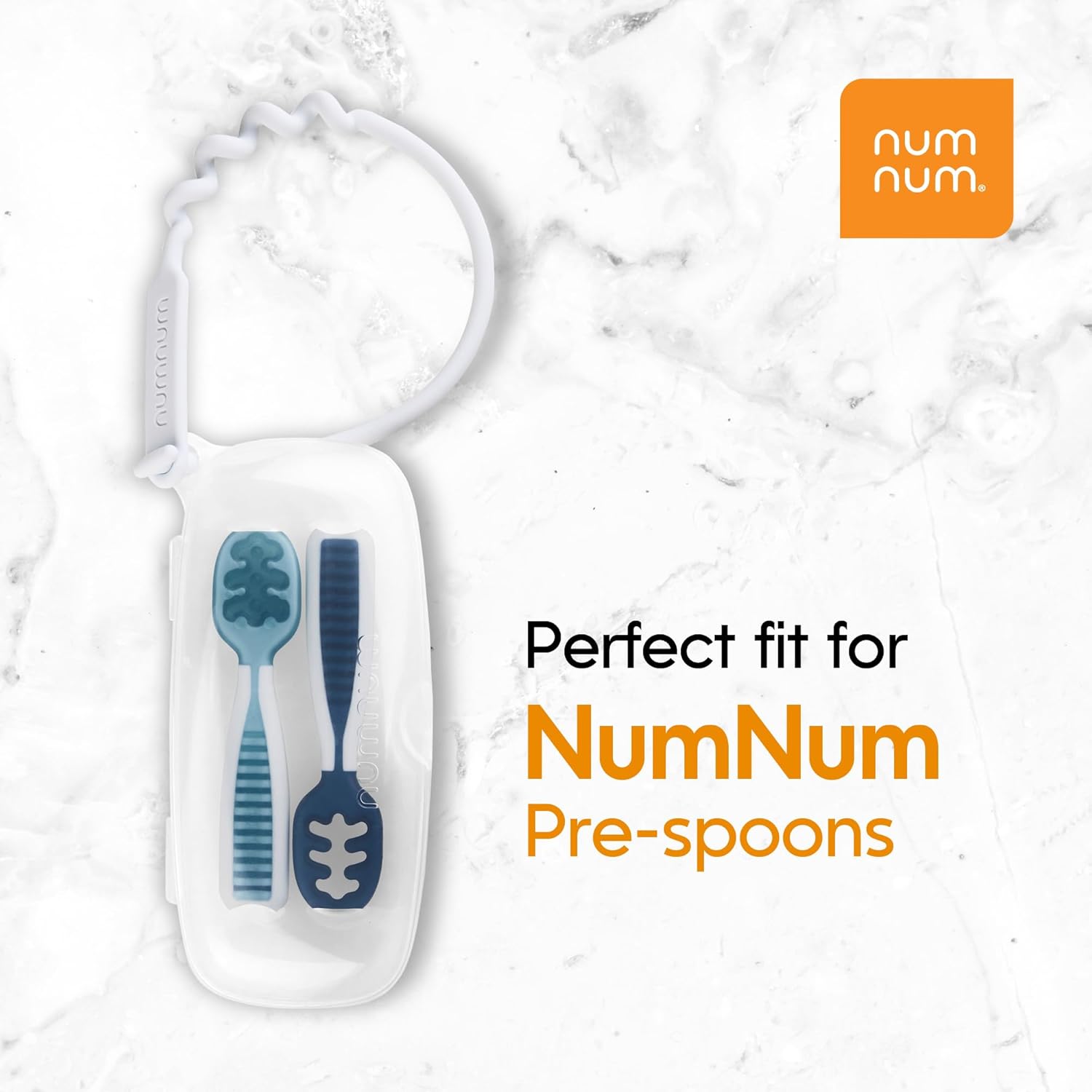 NumNum Baby Spoons Set Travel Case - Clear Hygienic Durable