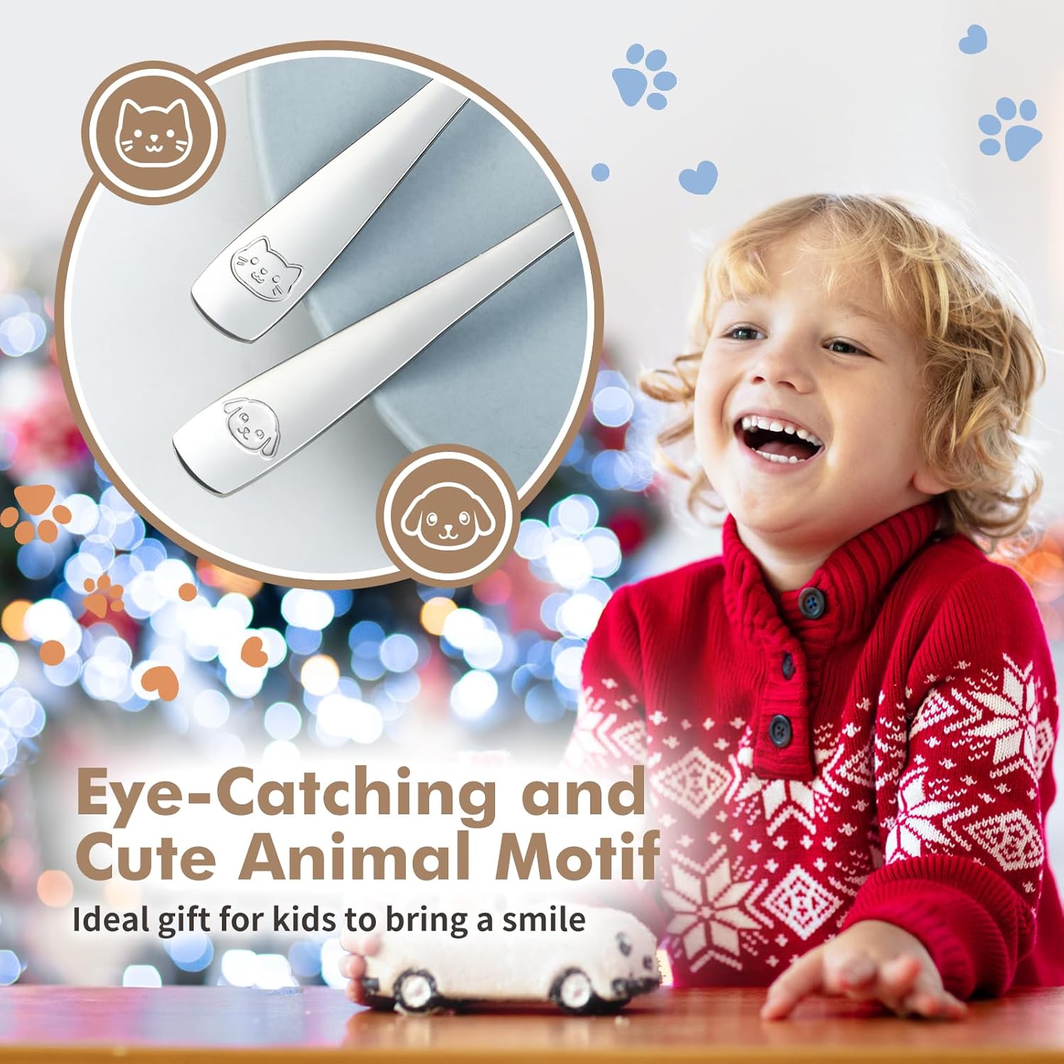 DRKIO Animal-Motivated Toddler Utensils Set