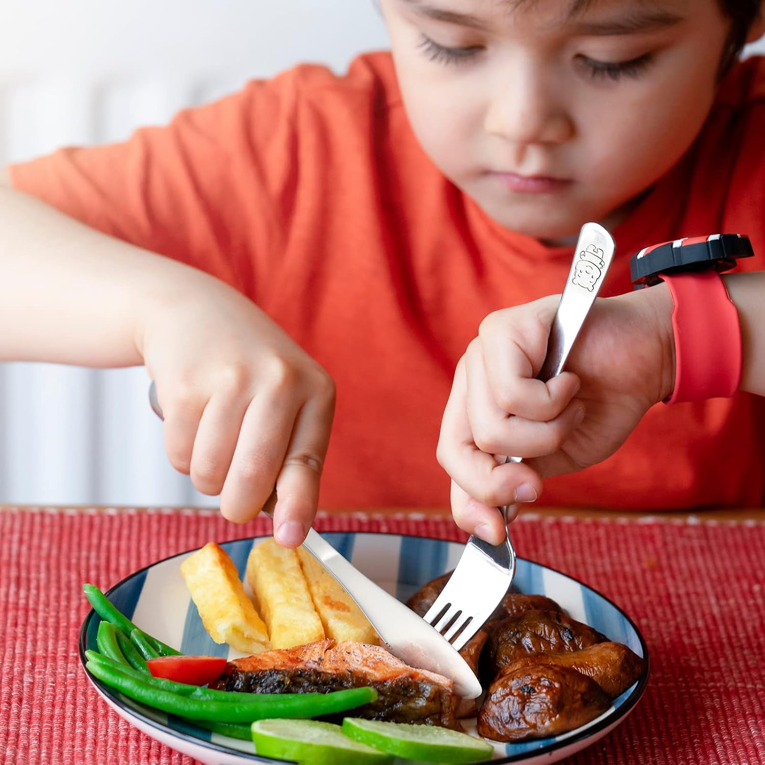 VITEVER Toddler Utensils Set - 12-Piece Stainless Steel Cutlery for Kids