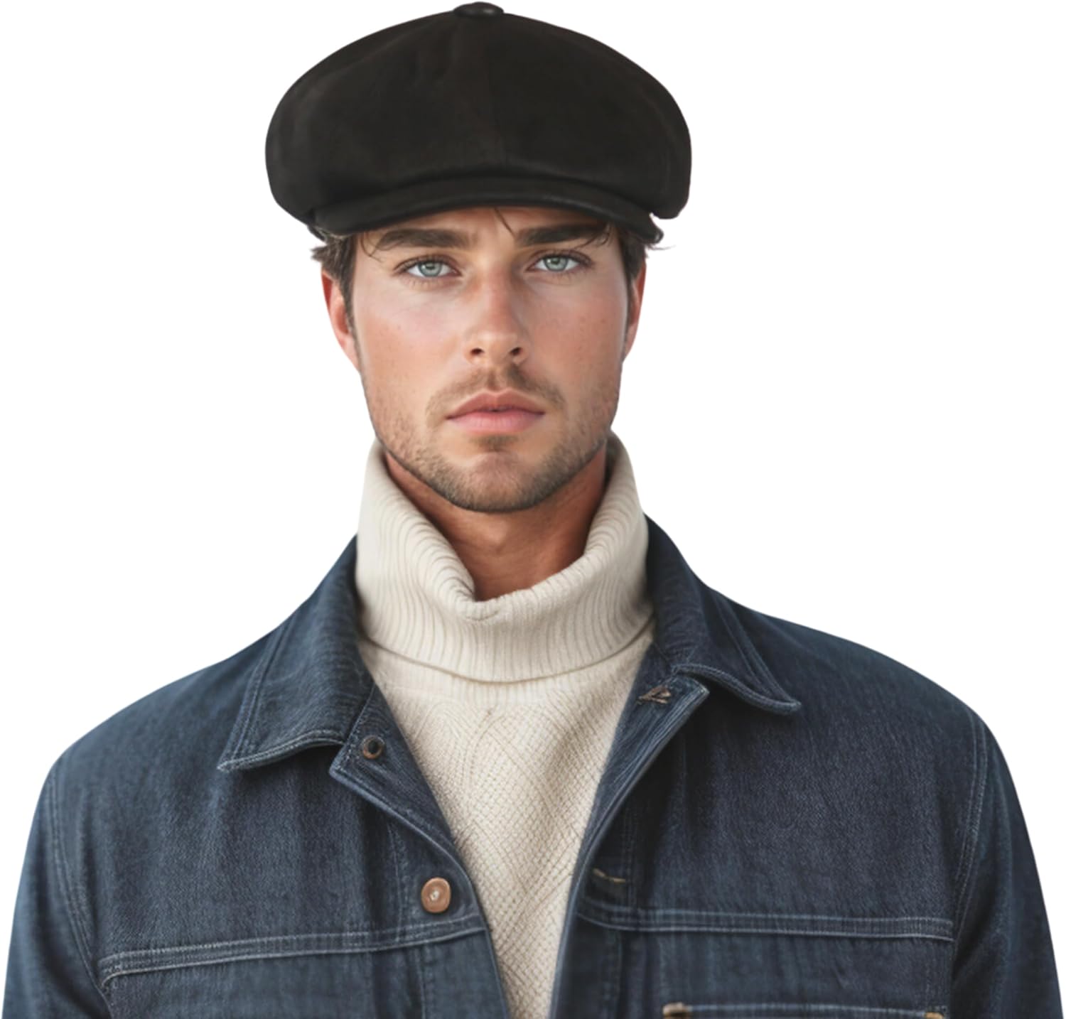 Warm Sheepskin Newsboy Cap