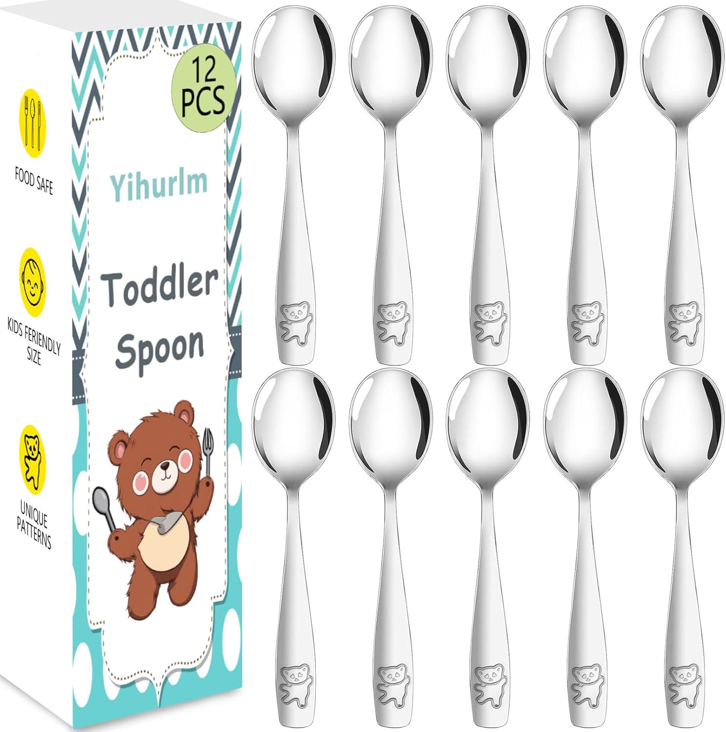 12 Piece Toddler Spoons Set for Self-Feeding