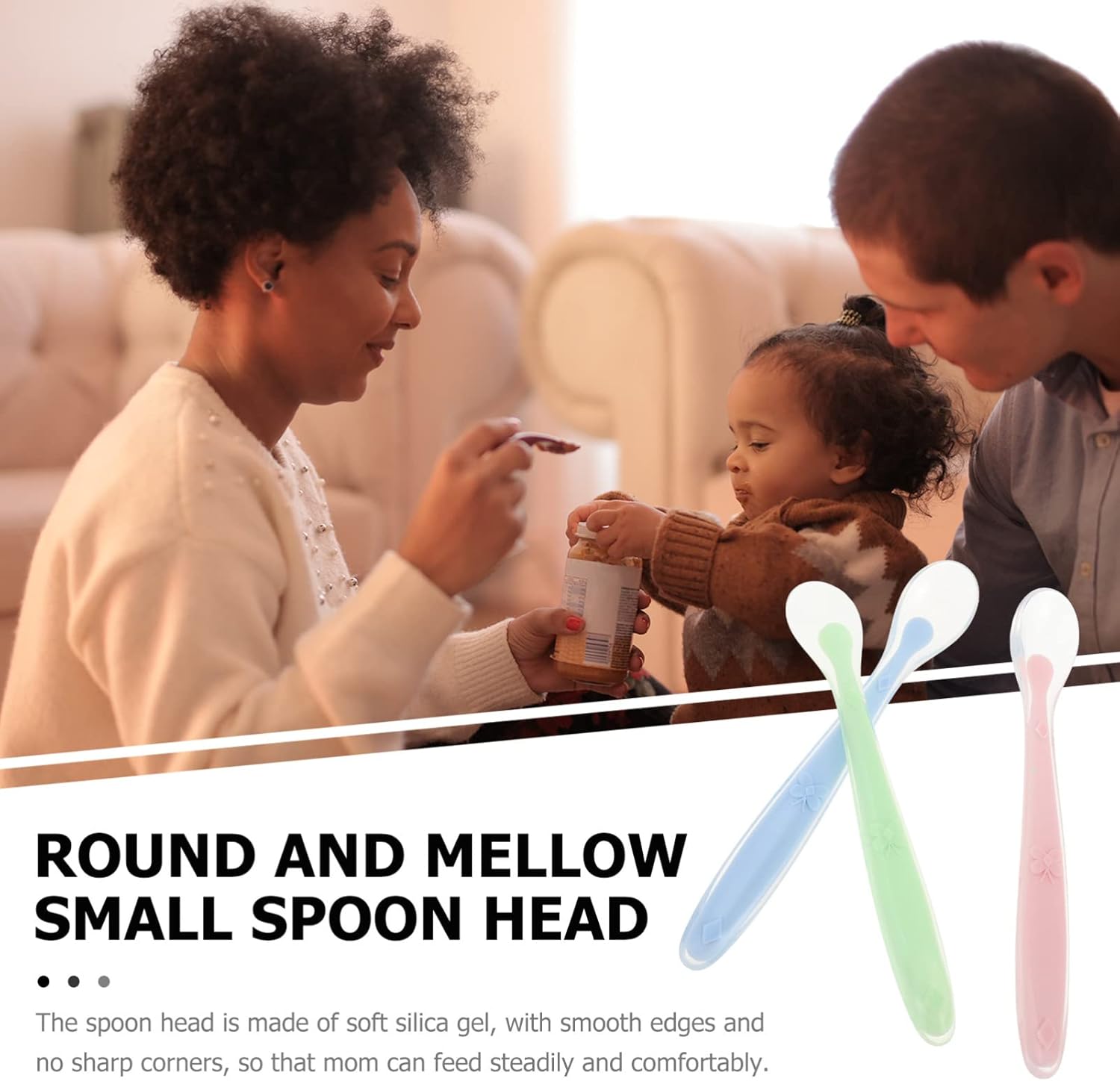 3-Piece Silicone Baby Spoon Set for Feeding