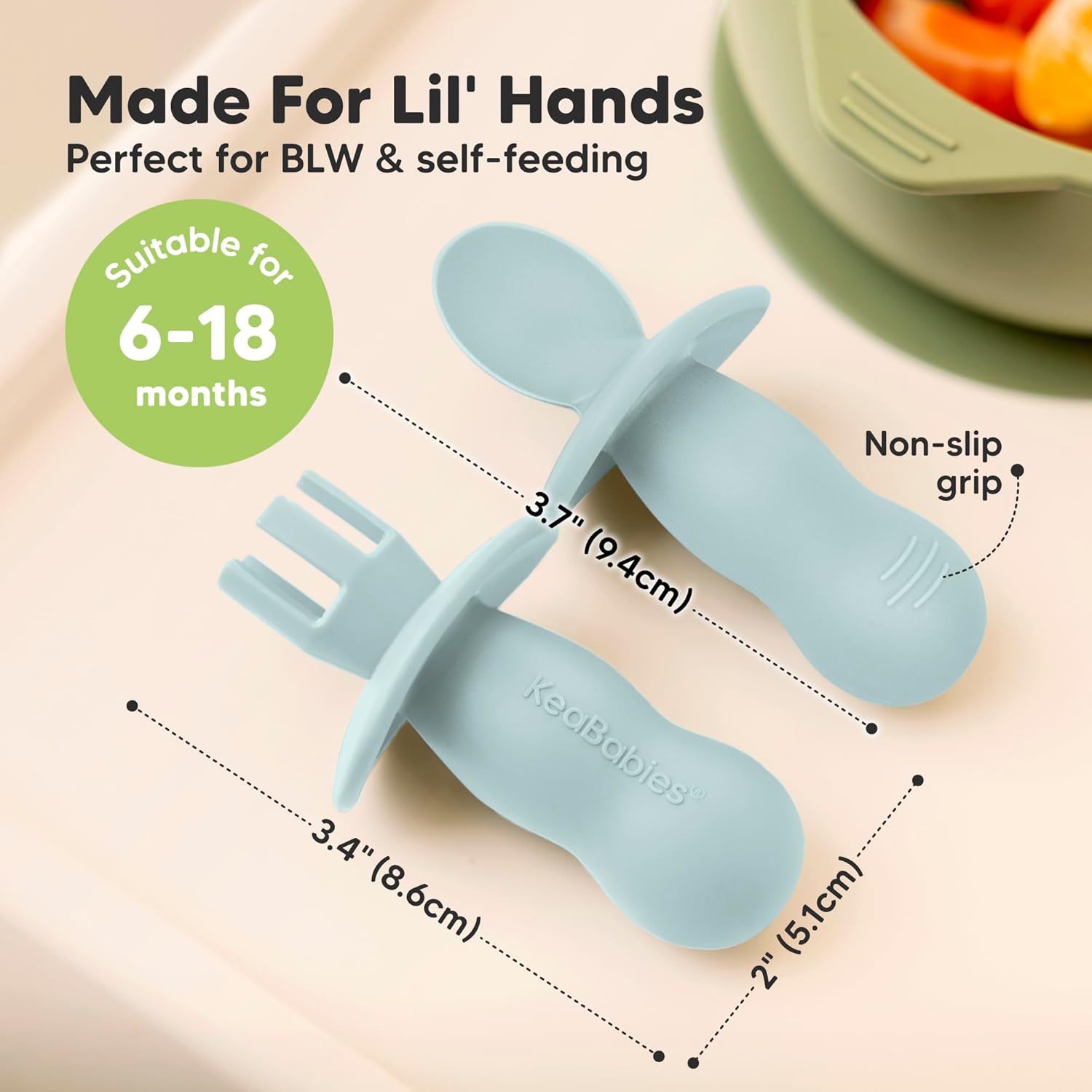 Perfect Pick-KeaBabies 4-Pack Silicone Baby Spoons Set