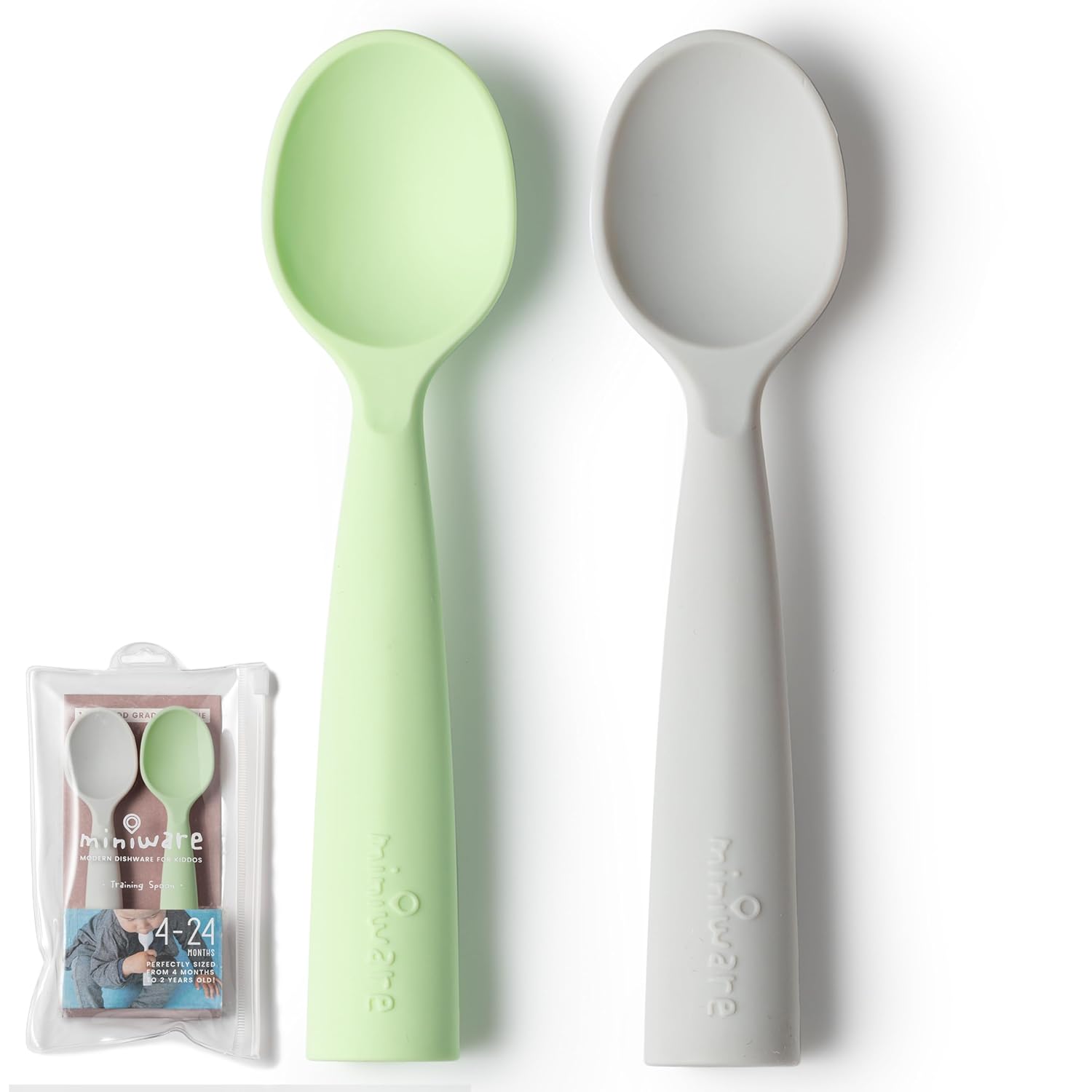 Miniware silicone baby spoon - BPA-free self-feeding and safe