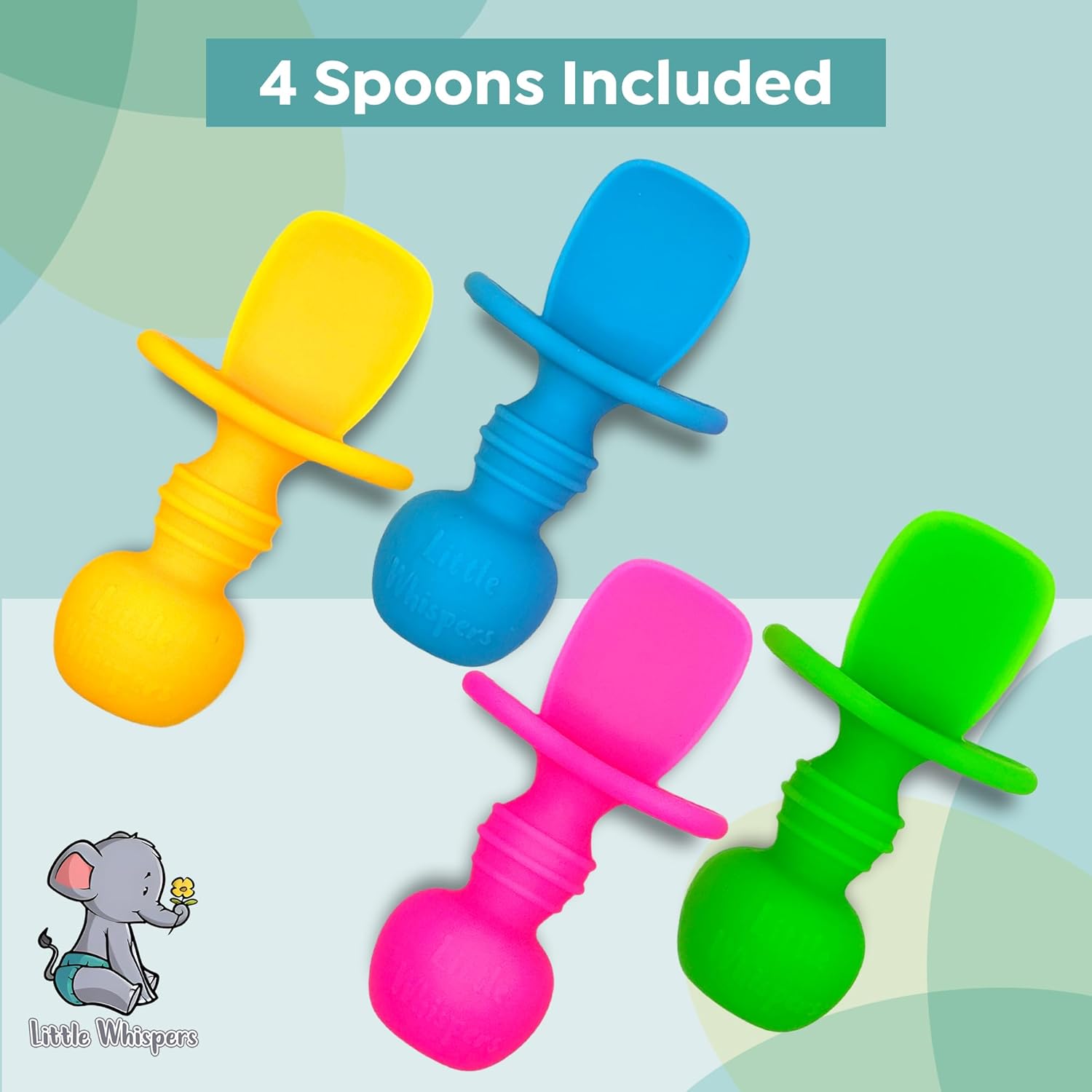Little Whispers Baby Silicone Spoons - self-feeding set for babies