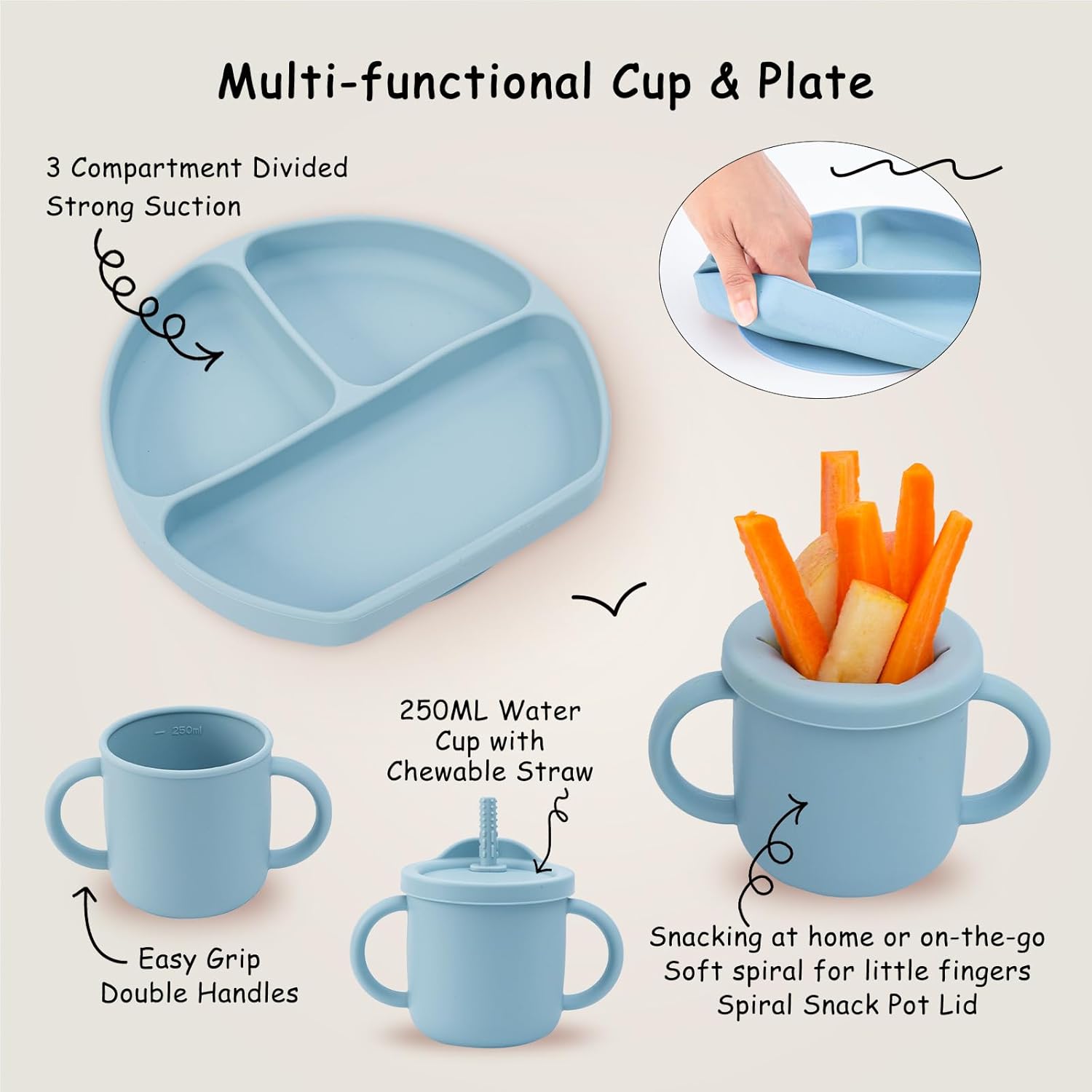 MBQMBSS Baby Silicone Feeding Set