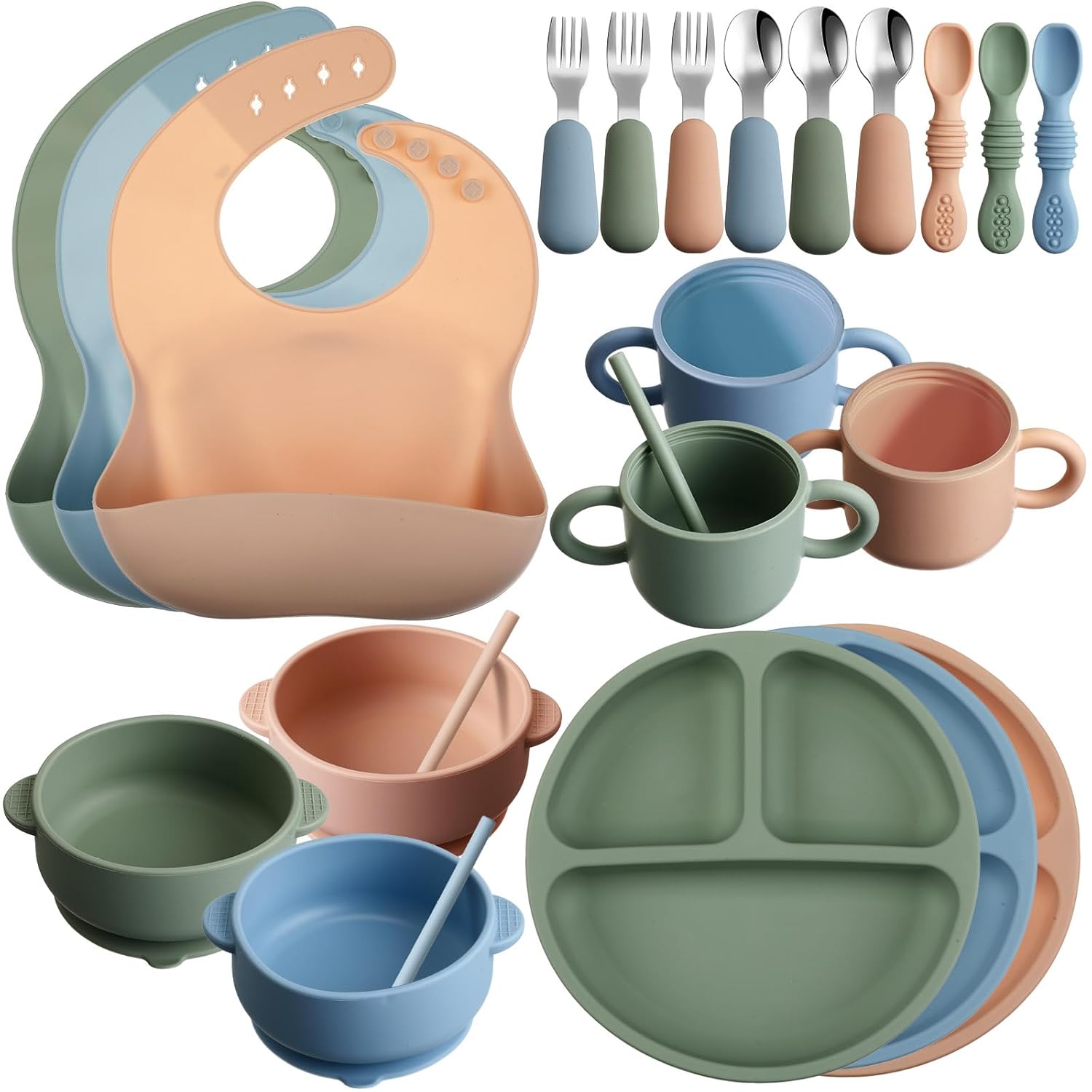 24-Piece Silicone Baby Feeding Set