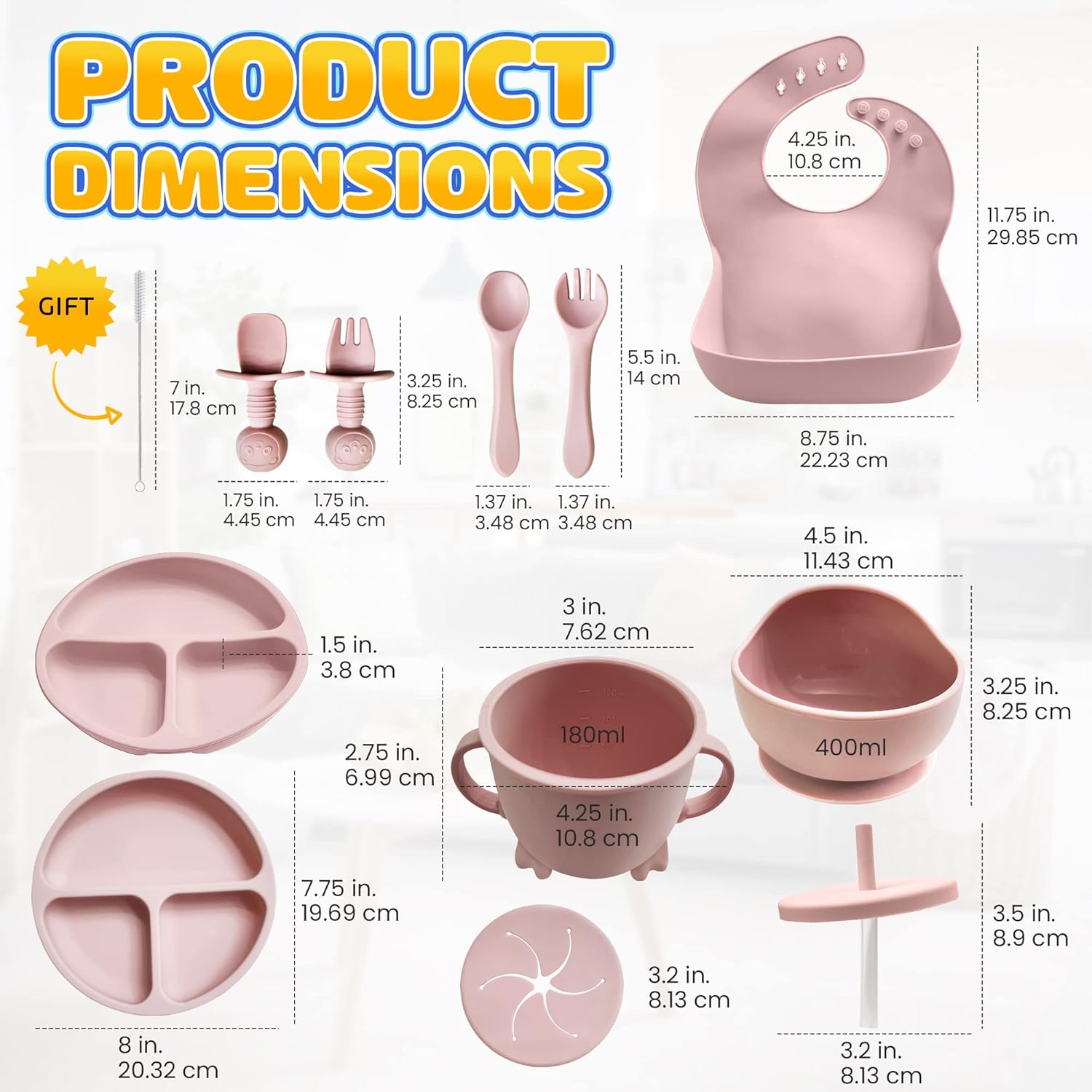 Complete Baby Feeding Set Light Pink