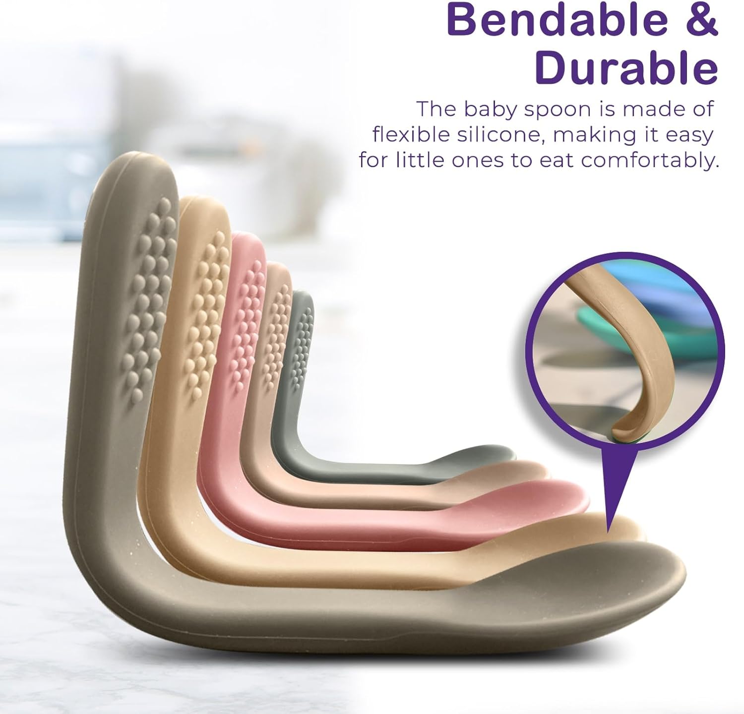 Adapt BPA-Free Silicone Baby Spoons Soft Gentle Safe for Gums