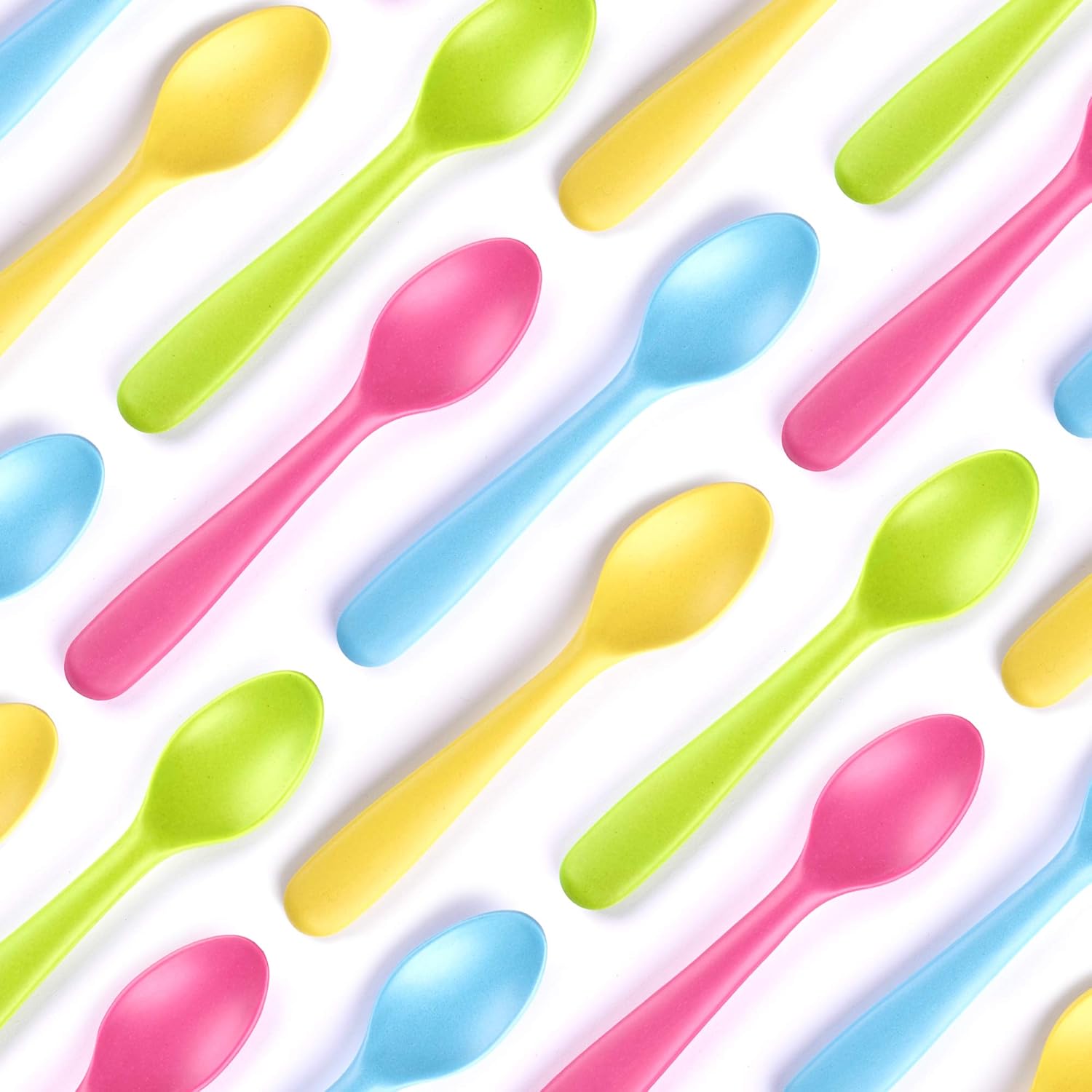 Bamboo Kids Spoons Set 4-Piece Reusable Bamboo Fiber for Daily Meals