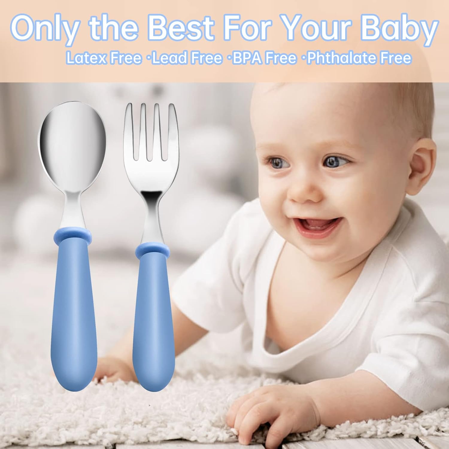12-Piece Stainless Steel Toddler Flatware Set Self-Feeding BPA-Free