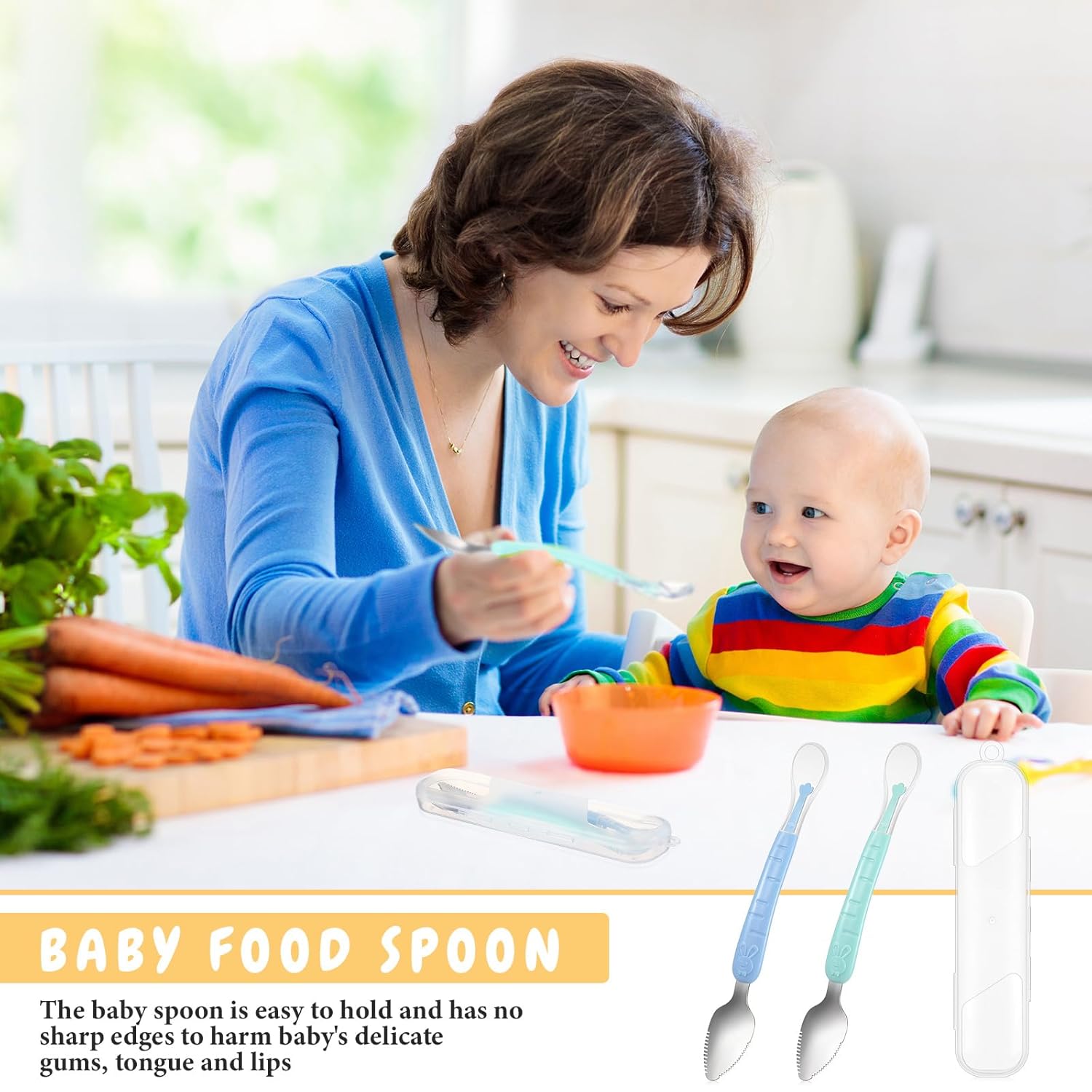 Double-Ended Baby Silicone Food Spoon Set