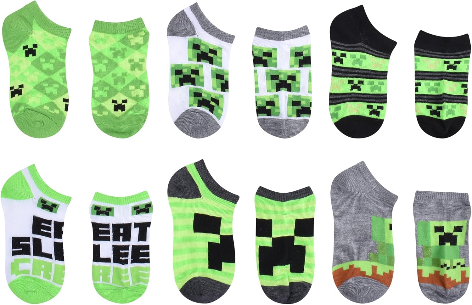 Minecraft Boys 6-Pack Socks Endless Fun Perfect Fit