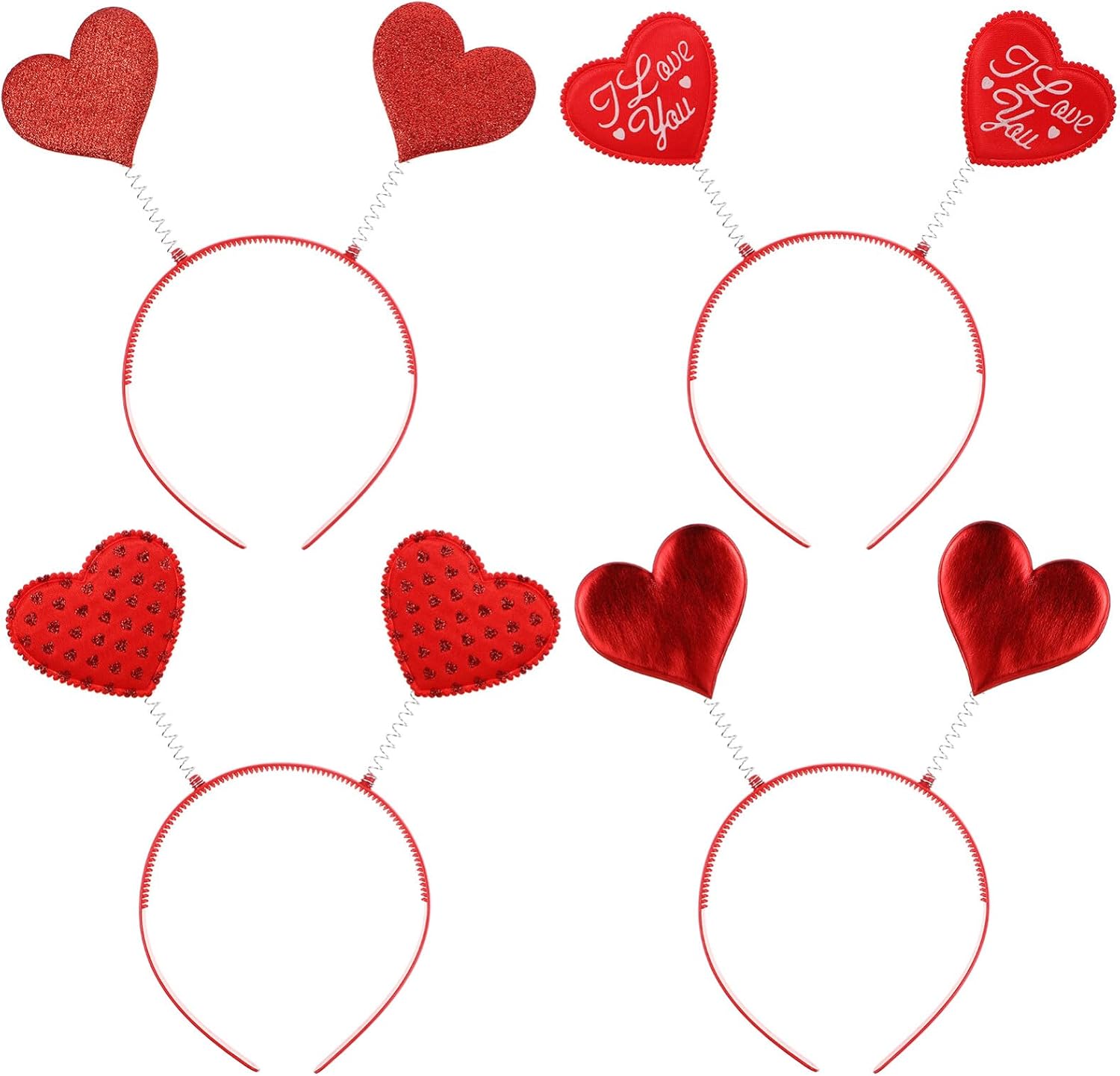 Beaupretty Red Sequin Heart Headbands