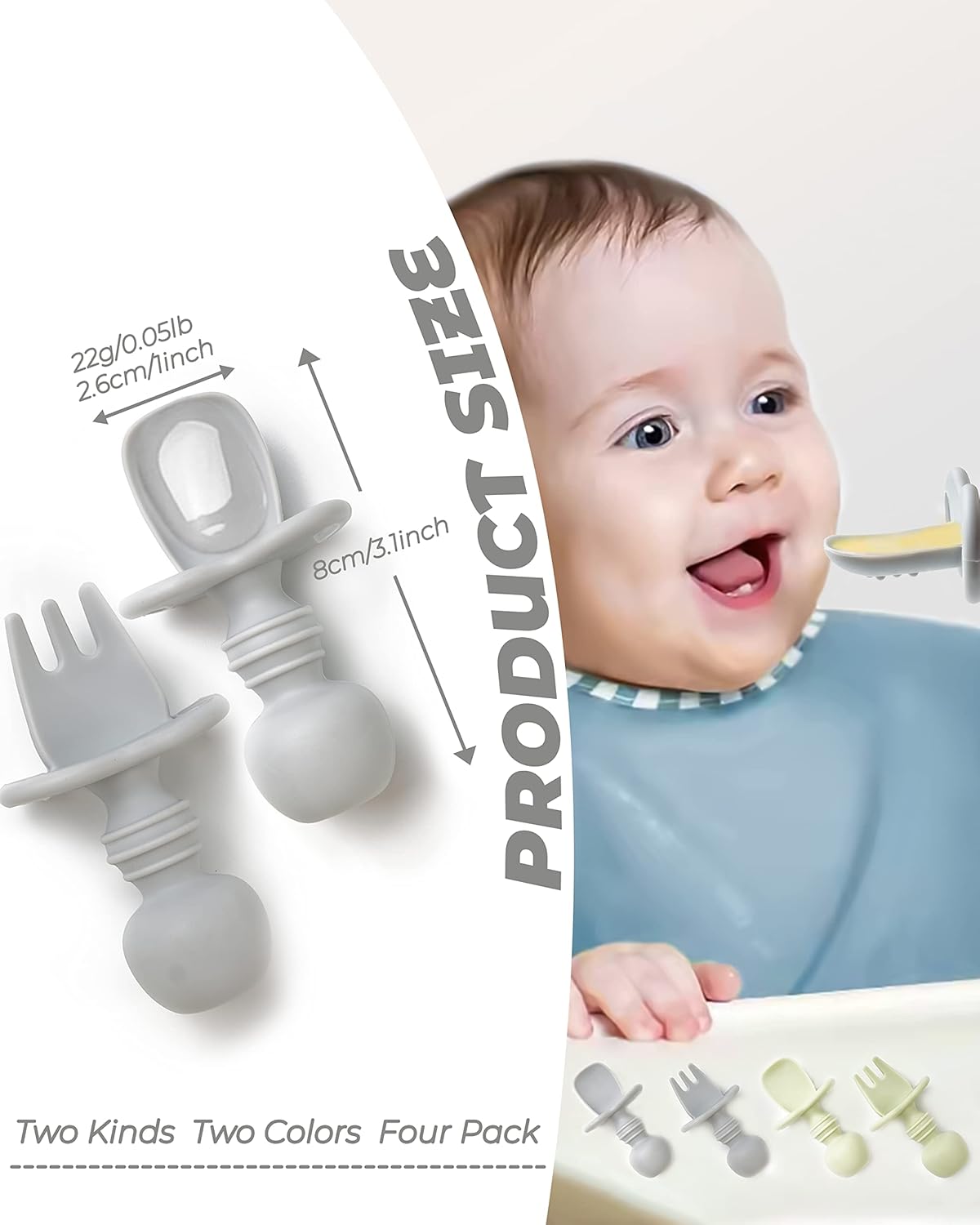 DF DUALFERV 4-Piece Baby Spoons Set for Babies
