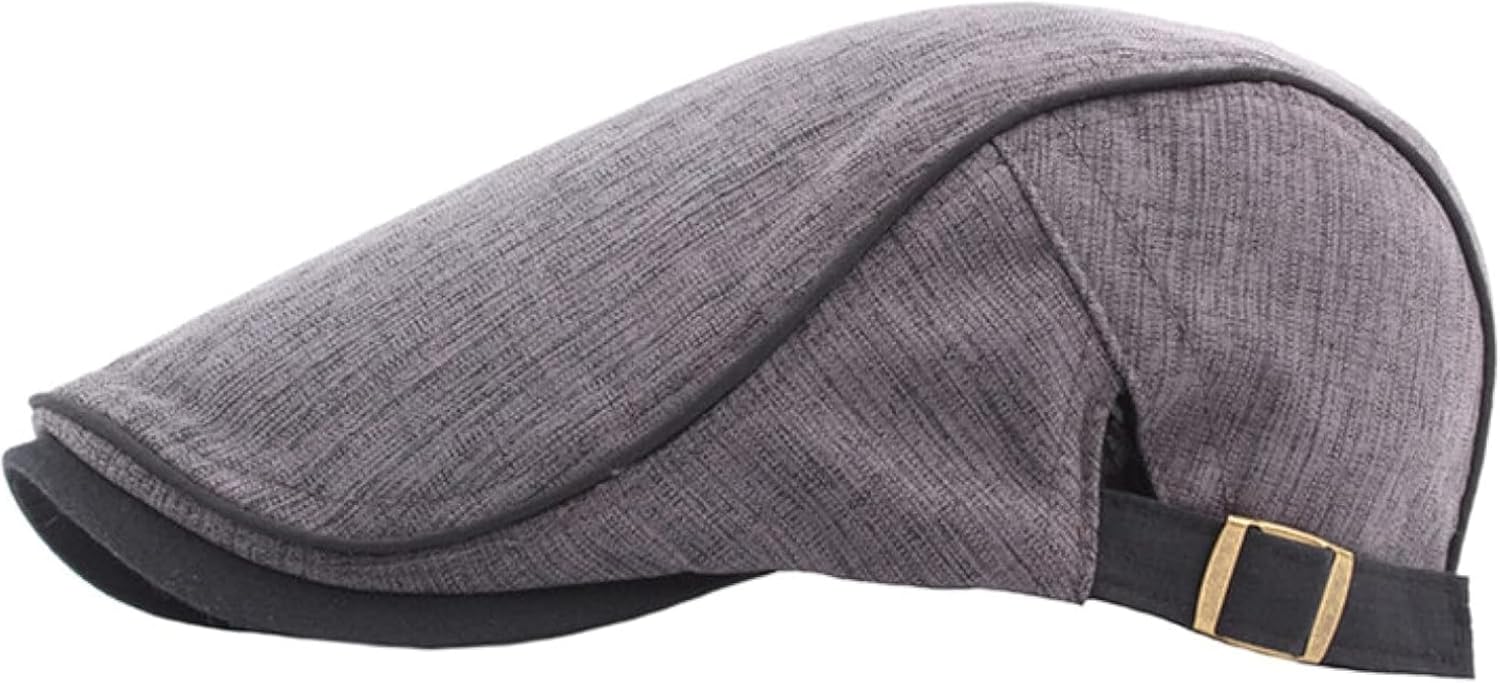 Mens Unisex Newspaper Beret for Spring Summer Fashionable Sun Hat in Linen