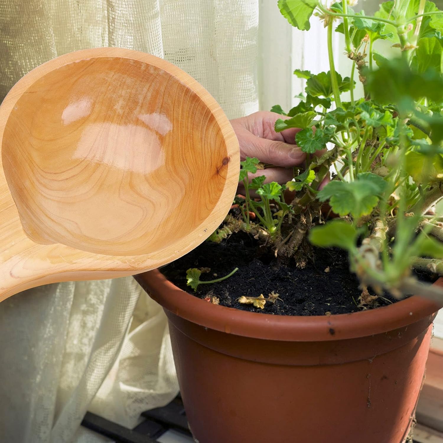 Eco-Friendly Solid Wood Watering Scoop
