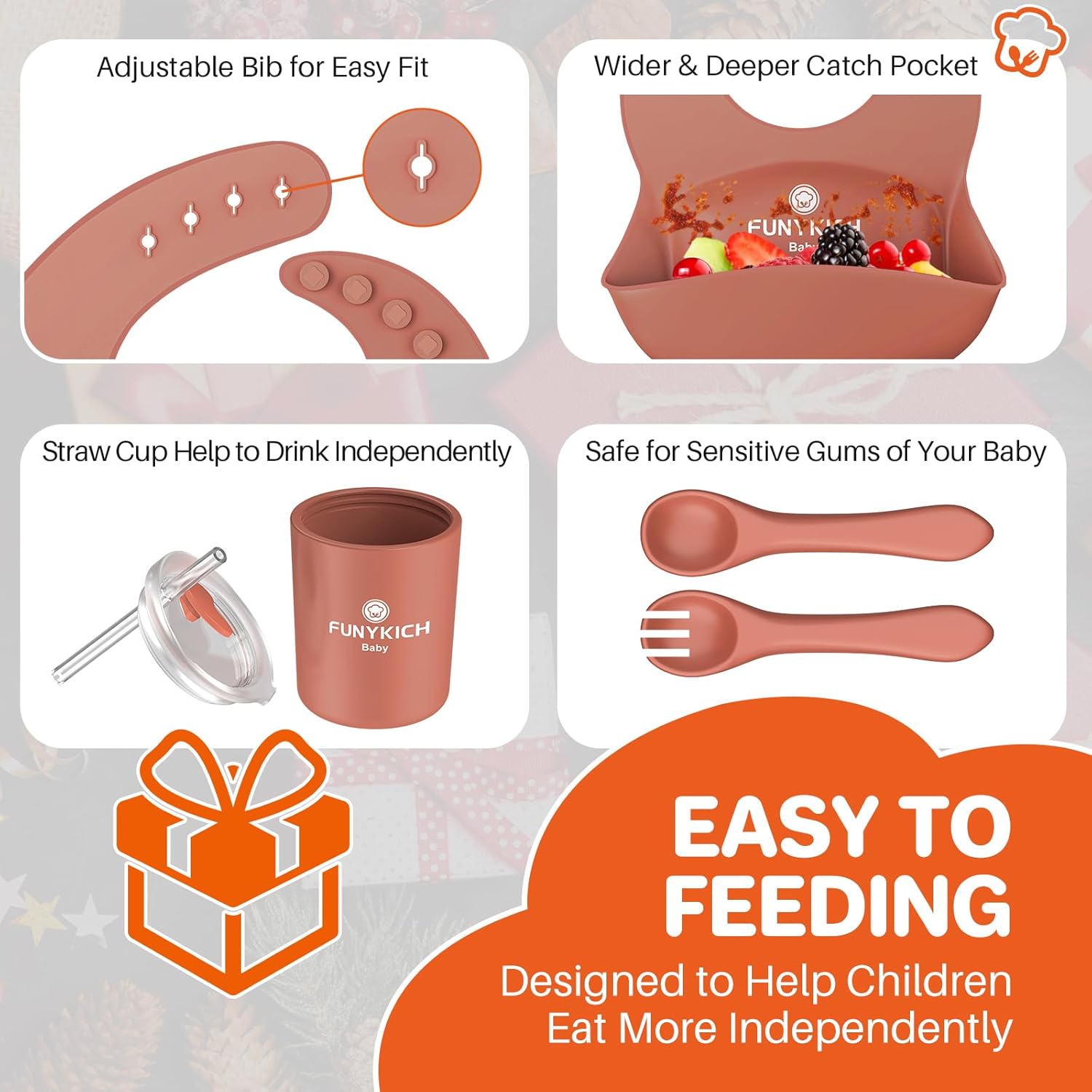 FUNYKICH Baby Feeding Set - Perfect for 6 Months Babies