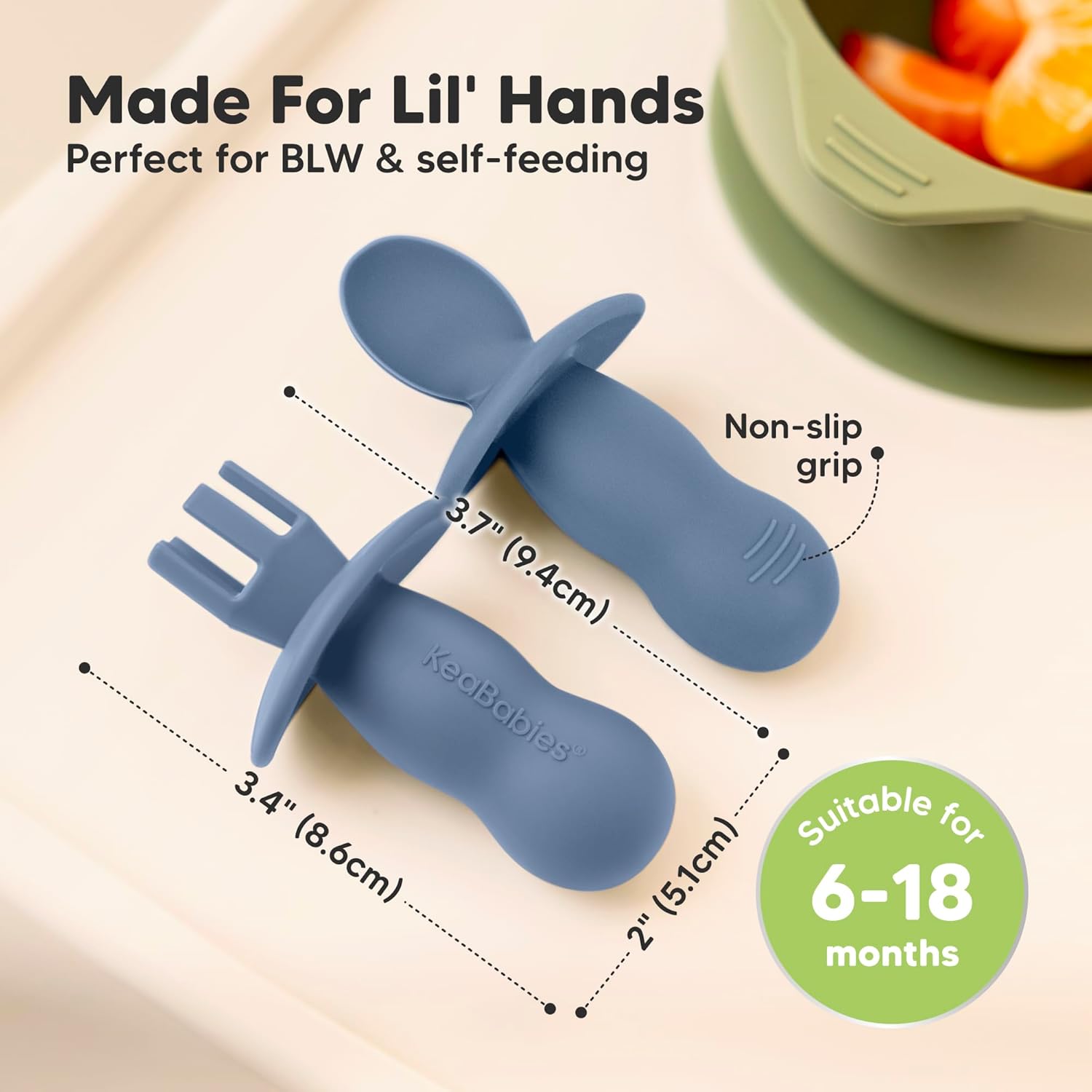 Reusable silicone baby spoon set for feeding
