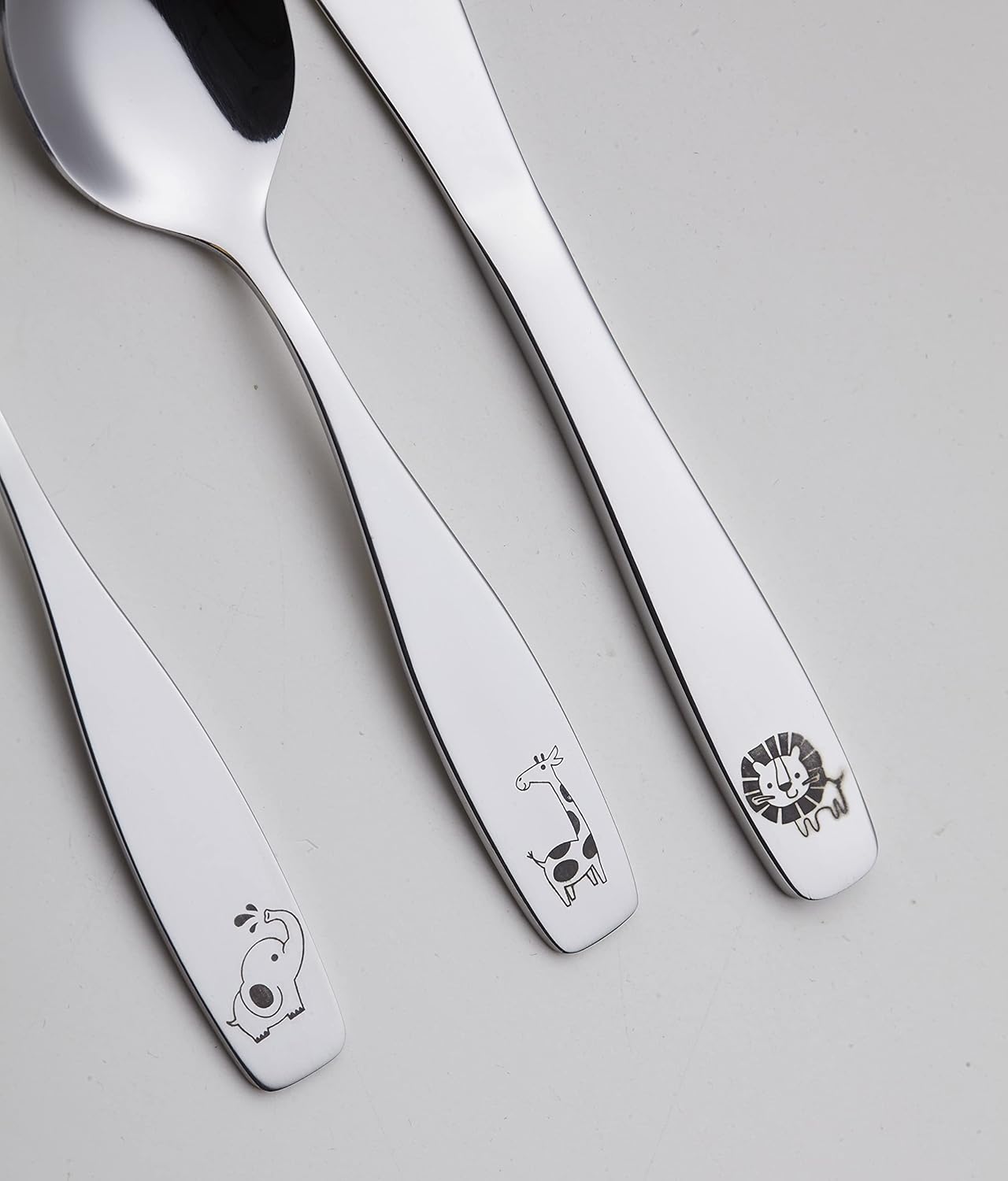 Exzact Kids Flatware Set 6pc Stainless Steel Baby Utensils