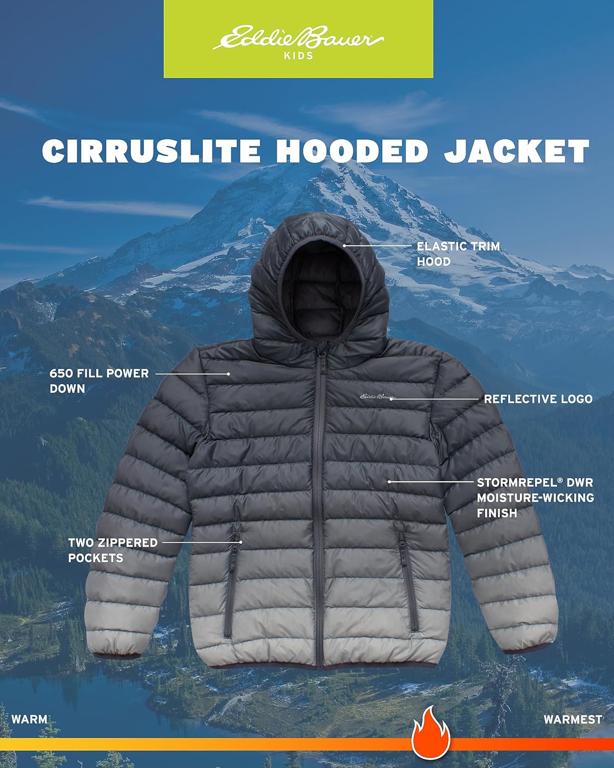 Eddie Bauer Boys Jacket - Weather Resistant Down Coat