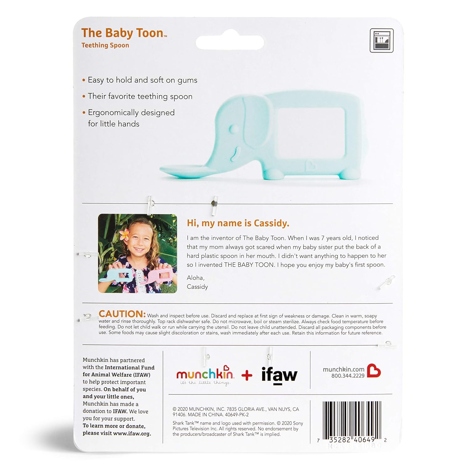 Munchkin Elephant Silicone Teether Spoon Safe Gentle and Perfect for Babies