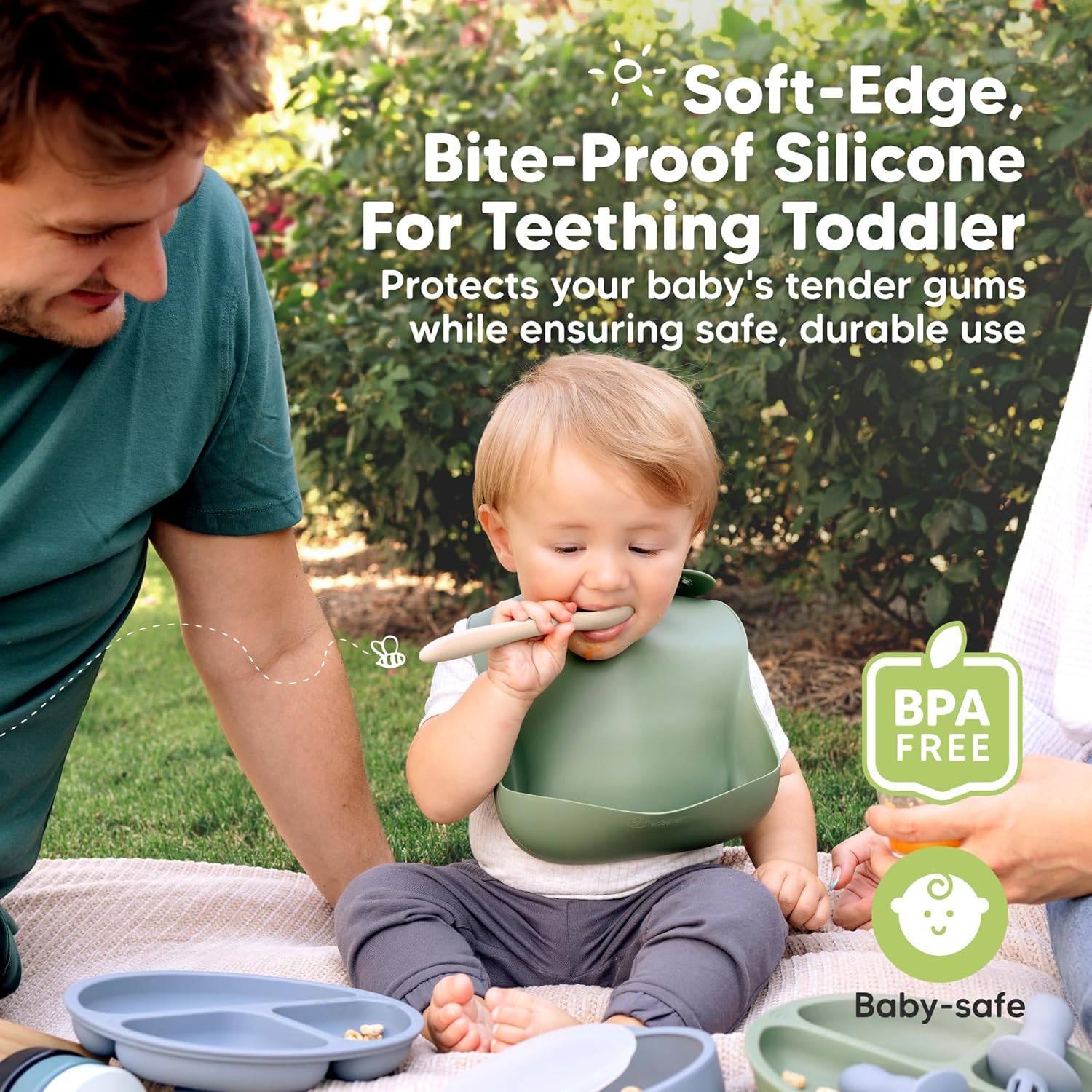 KeaBabies Silicone Baby Spoons 3-Pack