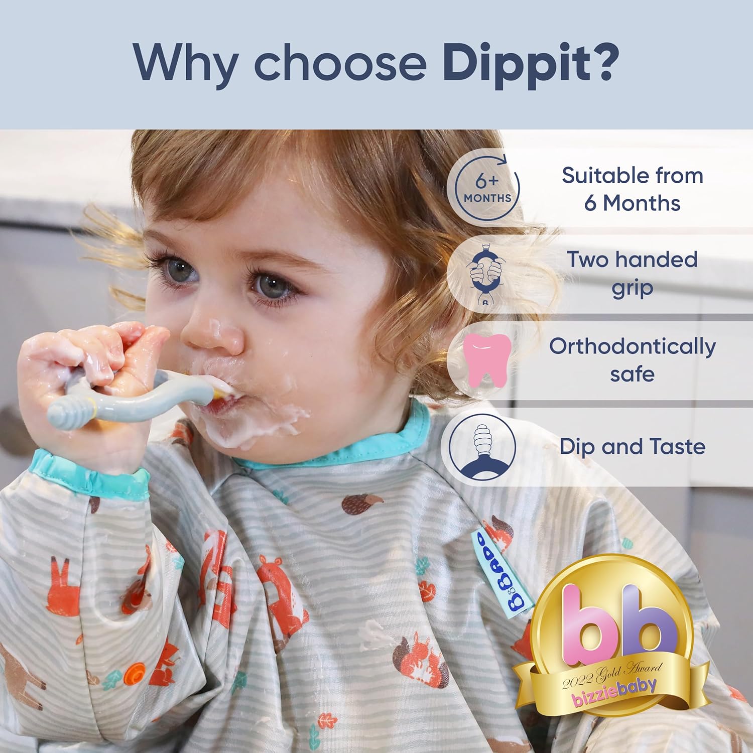 Exclusive Bibado Dippit - Baby Led Weaning Spoon Set BPA-Free 2 Packed