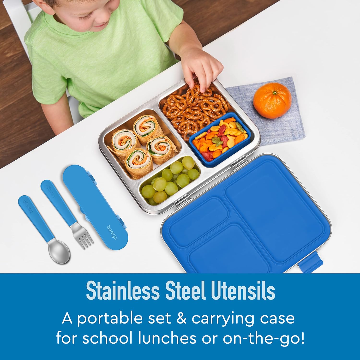 Bentgo Kids Stainless Steel Utensil Set Reusable Lunch Pieces for School Beyond